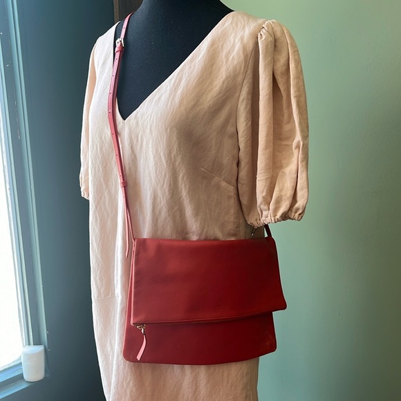Everlane Handbags - Everlane lipstick red foldover purse